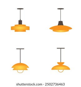 Conjunto de iconos de lámpara de techo. Iconos bicolores de estilo plano de Vector