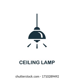 Icono de la lámpara de techo. Simple ilustración de la colección de muebles. Icono de lámpara de techo creativo para diseño web, plantillas e infografías