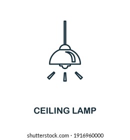 Icono de la lámpara de techo. Simple ilustración de la colección de muebles. Icono de lámpara de techo creativa para diseño web, plantillas, infografías
