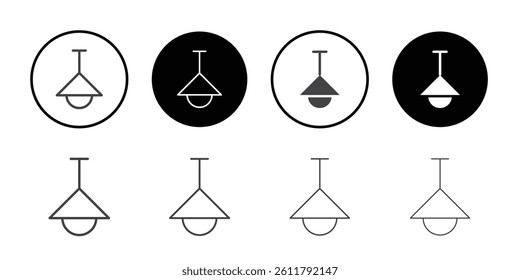 Ceiling lamp icon Symbol line set