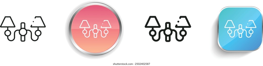 ceiling lamp icon. Thin Linear, Regular and Button Style Design Isolated On White Background
