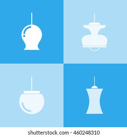 ceiling lamp icons set