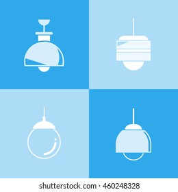 ceiling lamp icons set