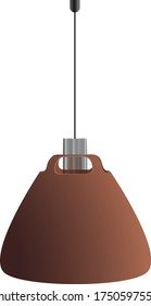 Ceiling lamp illustration color brown. An editable clipart.