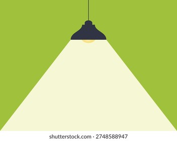 Lámpara de techo de luz en una pared, espacio de copia, diseño de Vector