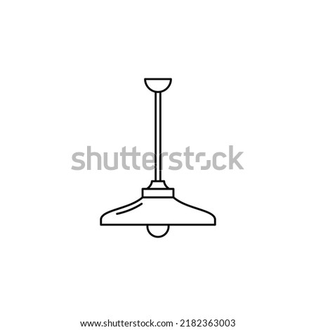 Ceiling lamp, ceiling light, pendant lamp icon in line style icon, isolated on white background