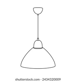 A ceiling lamp. A light source covered by a canopy or lampshade. Electrical equipment for the room. Interior design. Vector illustration isolated on a white background for design and web.