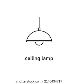 Ceiling lamp line icon. Home illumination. Decorative element for room. Vector