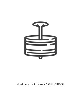 Ceiling lamp line icon. linear style sign for mobile concept and web design. Chandelier lamp outline vector icon. Symbol, logo illustration. Vector graphics