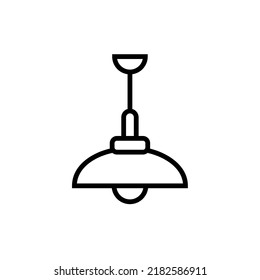 Ceiling Lamp Outline Icon With Black And White Colour