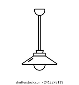 
Ceiling lamp outline icon,  isolated on white background.