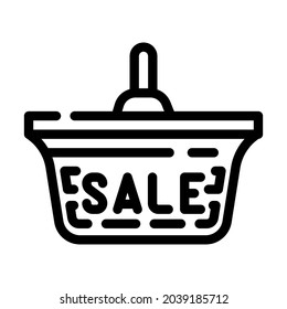 ceiling lamp sale line icon vector. ceiling lamp sale sign. isolated contour symbol black illustration