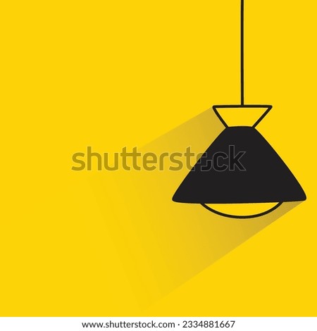 ceiling lamp with shadow on yellow background