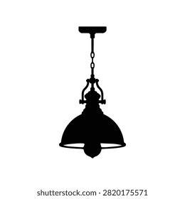 Ceiling lamp silhouette icon vector flat design.