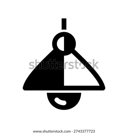 Ceiling lamp Simple black vector icon with a theme