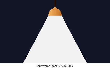 Ceiling lamp in turned on. Concept lamp that emits white on black background. Vector illustration. EPS 10.