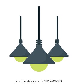 ceiling lamps bulb lights decoration isolated design white background vector illustration