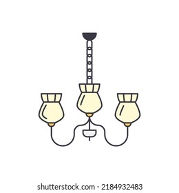 ceiling lantern icon in color, isolated on white background 