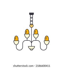 ceiling lantern icon in color, isolated on white background 