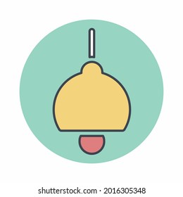 Ceiling Light - Colour Mate Style.outline style design.Vector graphic illustration.icon for website design.Editable stroke