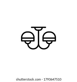 ceiling light icon  in black line style icon, style isolated on white background