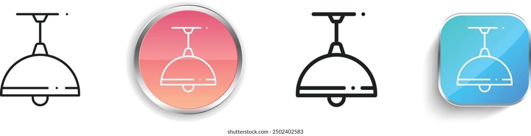 ceiling light icon. Thin Linear, Regular and Button Style Design Isolated On White Background