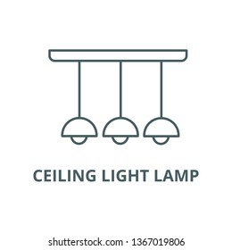 Ceiling light lamp  line icon, vector. Ceiling light lamp  outline sign, concept symbol, flat illustration