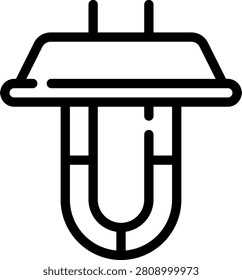 ceiling light line icon illustration vector