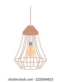 Objeto vectorial de color semisplano de luz de techo. Elemento editable. Elemento de tamaño completo sobre blanco. Diseño interior. Diseño de sala de estar simple ilustración de estilo de caricatura para diseño gráfico web y animación