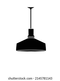 Ceiling lights and black decorations Set of silhouettes of the lamps on a light background. Furniture icons. Vector illustration.
