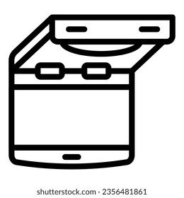 Icono de la línea de TV del coche montado en techo, monitores y concepto de TV, señal de vector de tv boca abajo sobre fondo blanco, icono de estilo de contorno para el concepto móvil y diseño web. Gráficos vectoriales