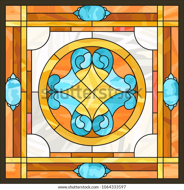 Ceiling Panels Stained Glass Window Abstract Stock Vector Royalty