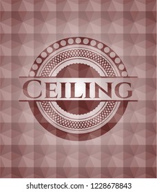 Ceiling red seamless geometric badge.
