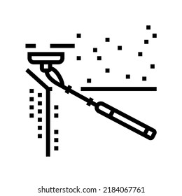 ceiling sanding line icon vector. ceiling sanding sign. isolated contour symbol black illustration