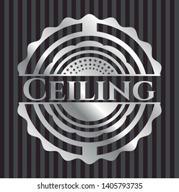 Ceiling silvery badge. Vector Illustration. Mosaic.