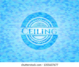 Ceiling sky blue mosaic emblem
