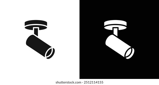 icono de foco de techo Conjunto de logotipo de Vector de arte de línea negra