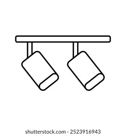 Icono de línea de foco de techo Clipart de Vector de trazo editable aislado