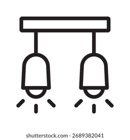 Deckenscheinwerfer Symbol Bühne und Track Beleuchtung Umrissvektor