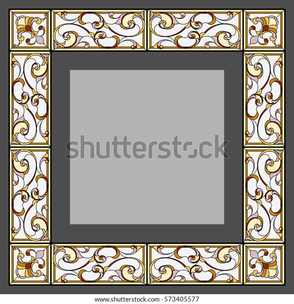 Ceiling Square Stained Glass Vector Stock Vector (Royalty Free) 573405577