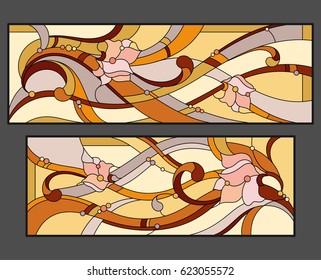 Ceiling - stained glass. Vector.