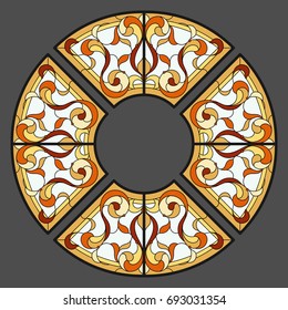 Ceiling - stained glass. Vector.