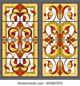 Ceiling - stained glass. Vector.