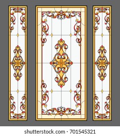 Ceiling - Stained Glass. Vector.