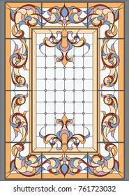 Ceiling - stained glass. Vector.