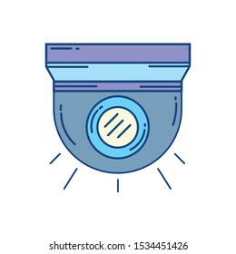 ceiling surveillance camera technology icon vector illustration