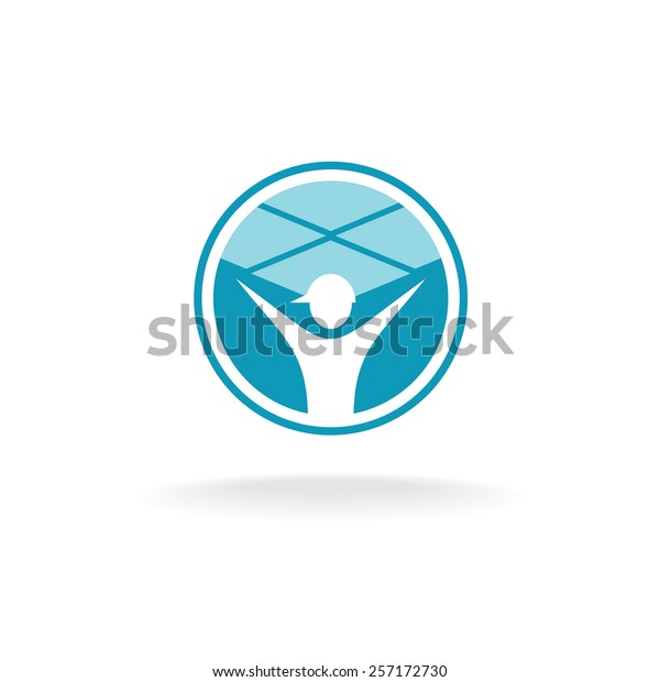Ceiling Tiles Mount Logo Figure Worker Stock Vector Royalty Free