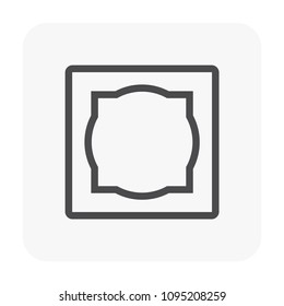 Ceiling tray vector icon with shape. Modern interior design idea, architecture and building decoration with board, drywall, gypsum panel or plasterboard for install accent lighting in room.