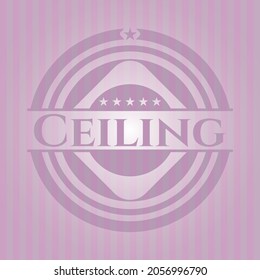 Ceiling vintage pink emblem. Elegant design. 