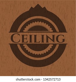 Ceiling wood emblem. Retro